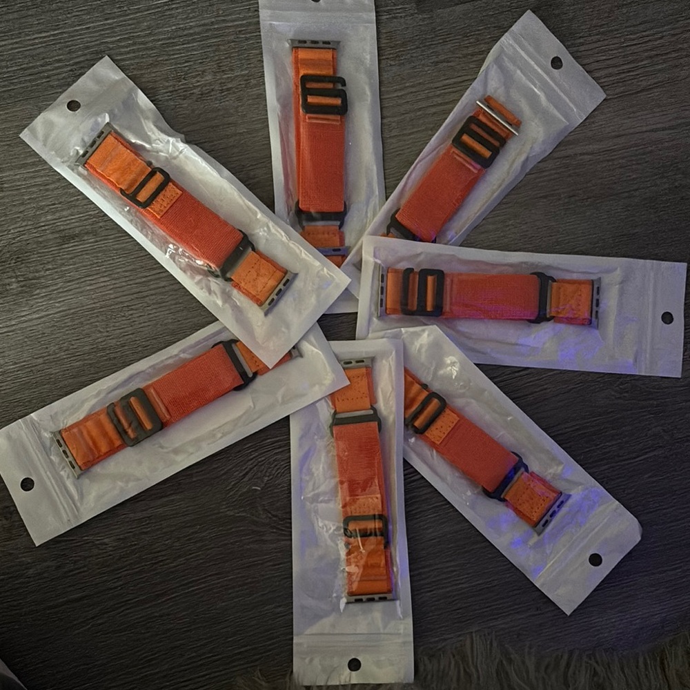 Orange I phone Watch Bands